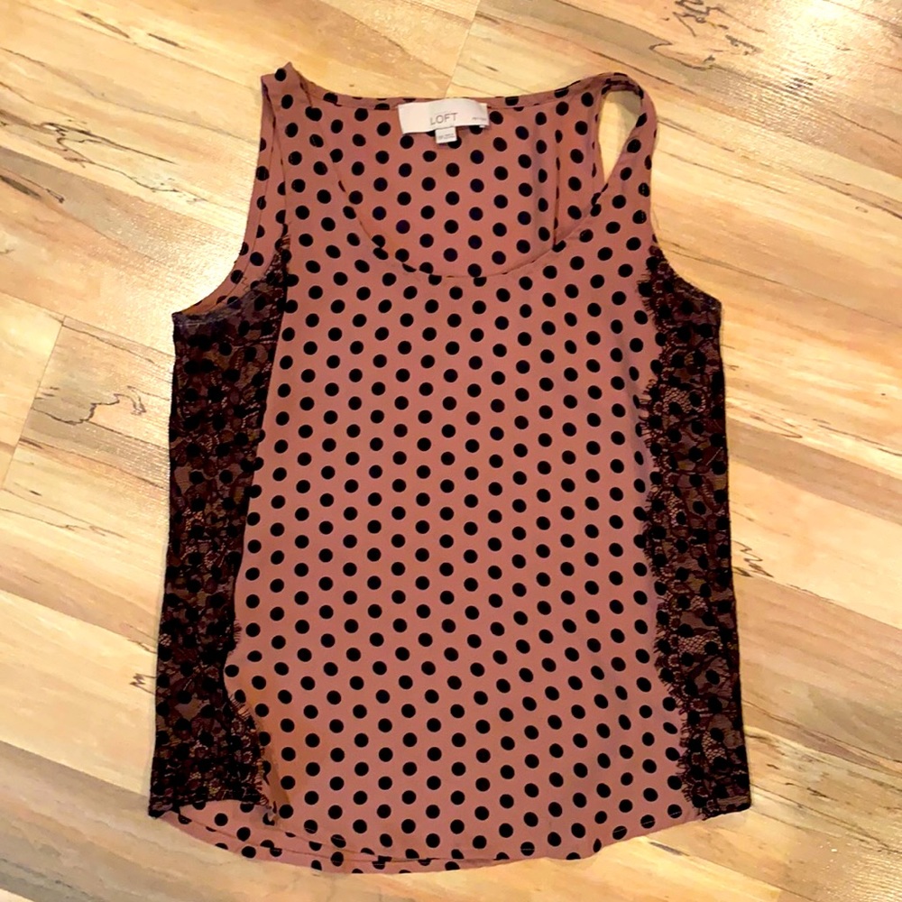 Ann Taylor LOFT Polka dot Lace Sleeveless S Top